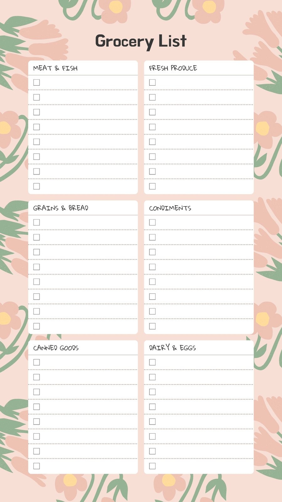 FREE 15 Printable Grocery List Templates In MS Word Excel 41 OFF