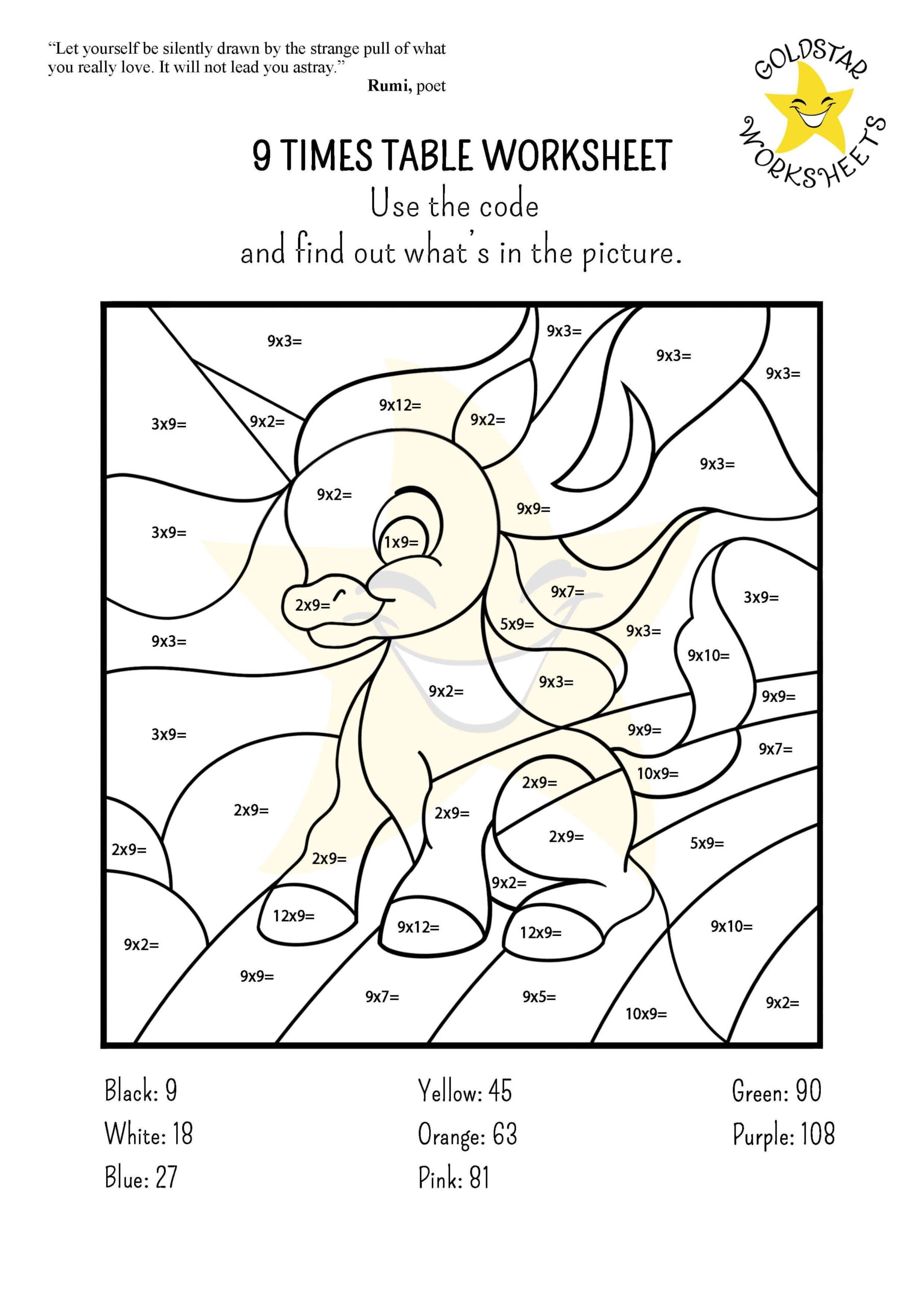 Free 9 Times Table Worksheets Fun Multiplication Practice For Kids