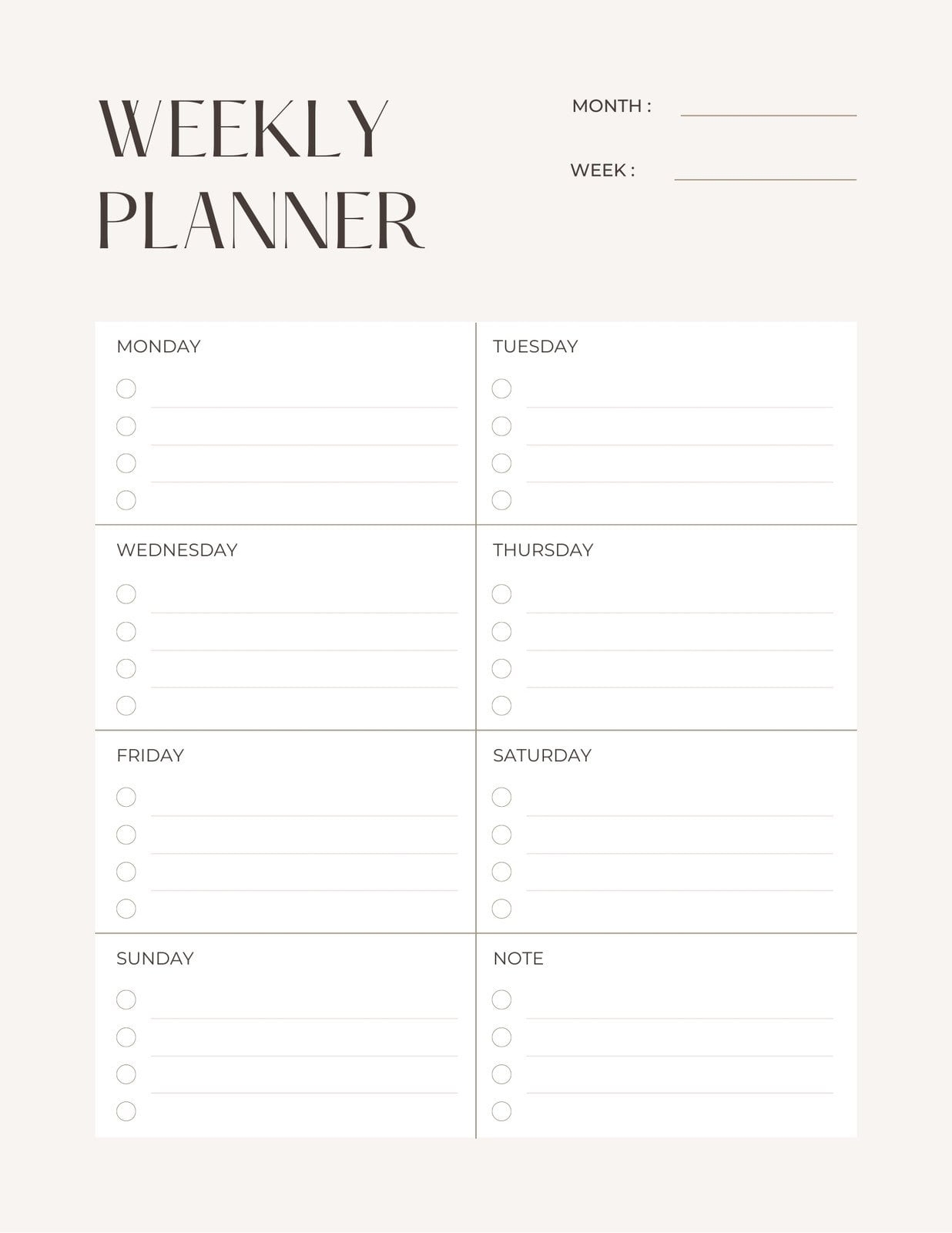 Free And Customizable Weekly Planner Templates Canva Schedule Printable