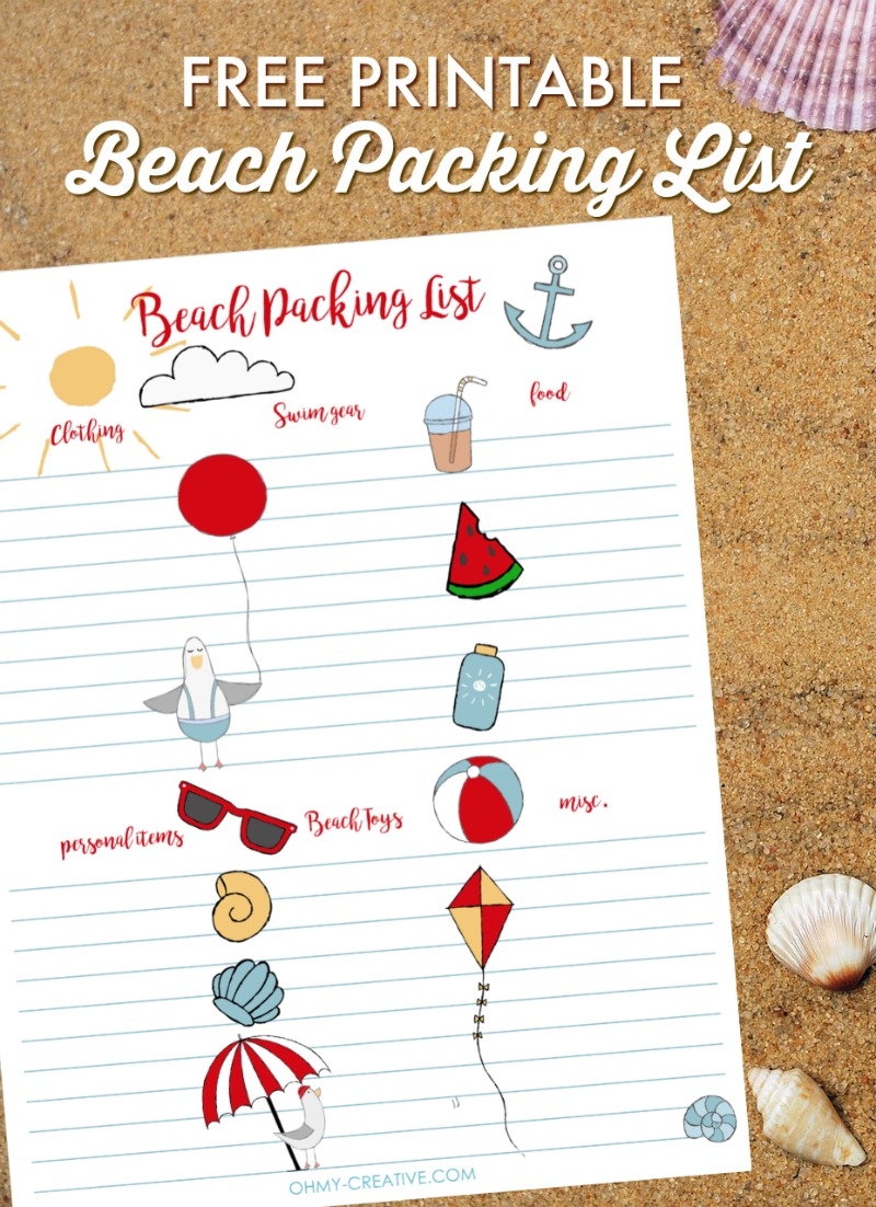 Free Beach Packing List Printable Oh My Creative