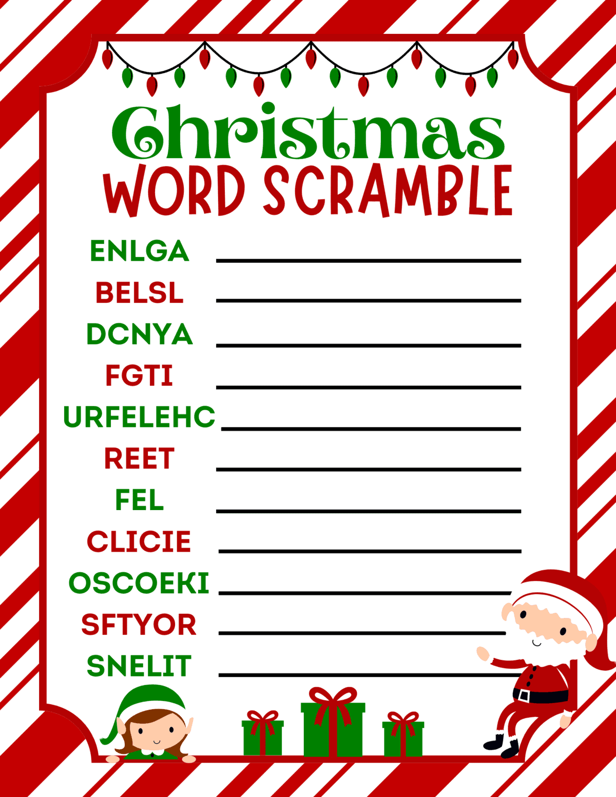 Free Christmas Word Scramble Printable The Word Scramble Is Printable 