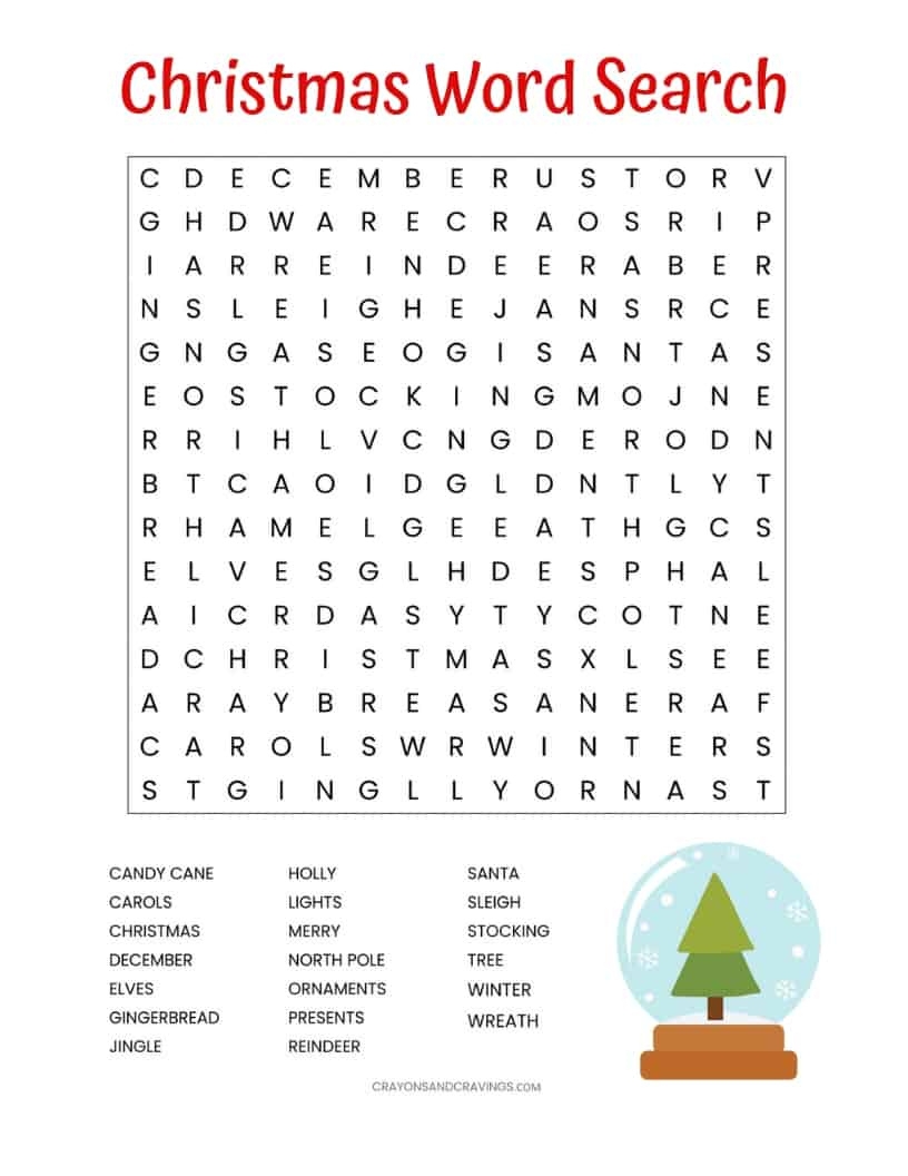 Free Christmas Word Search Printables FREE Printable A Z