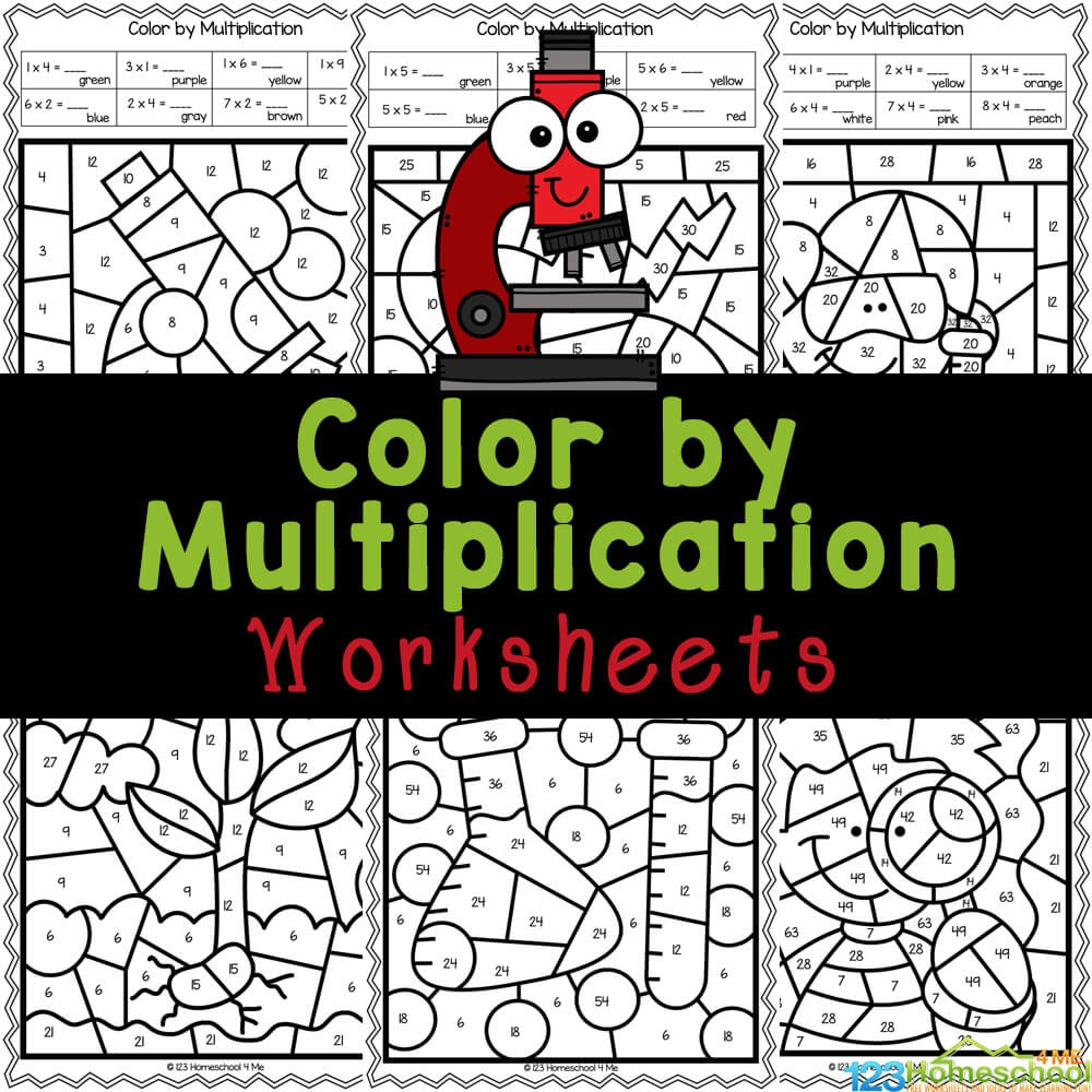 Free Color By Number Multiplication Worksheets 