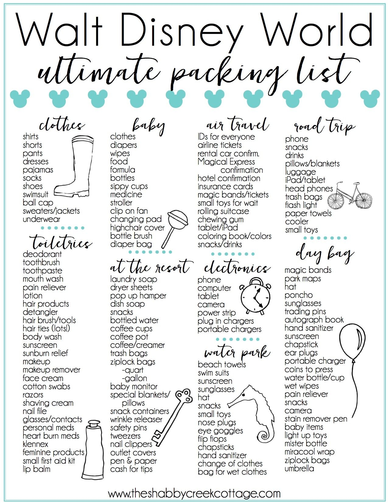 Free Disney Printable Packing List Printable Packing Vrogue co