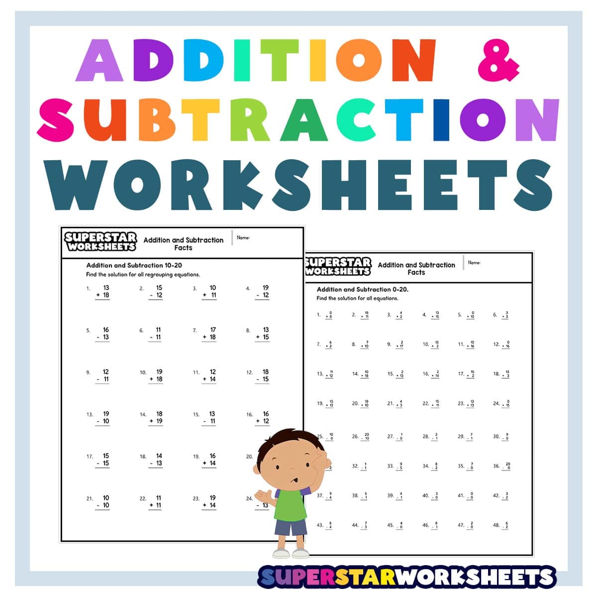 Free Free Printable Addition And Subtraction Worksheets Without 