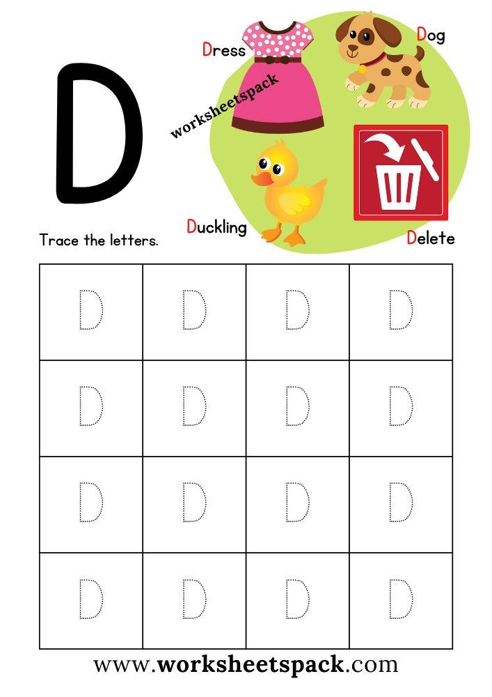 Free Letter D Printable Worksheets Worksheetspack Printable 