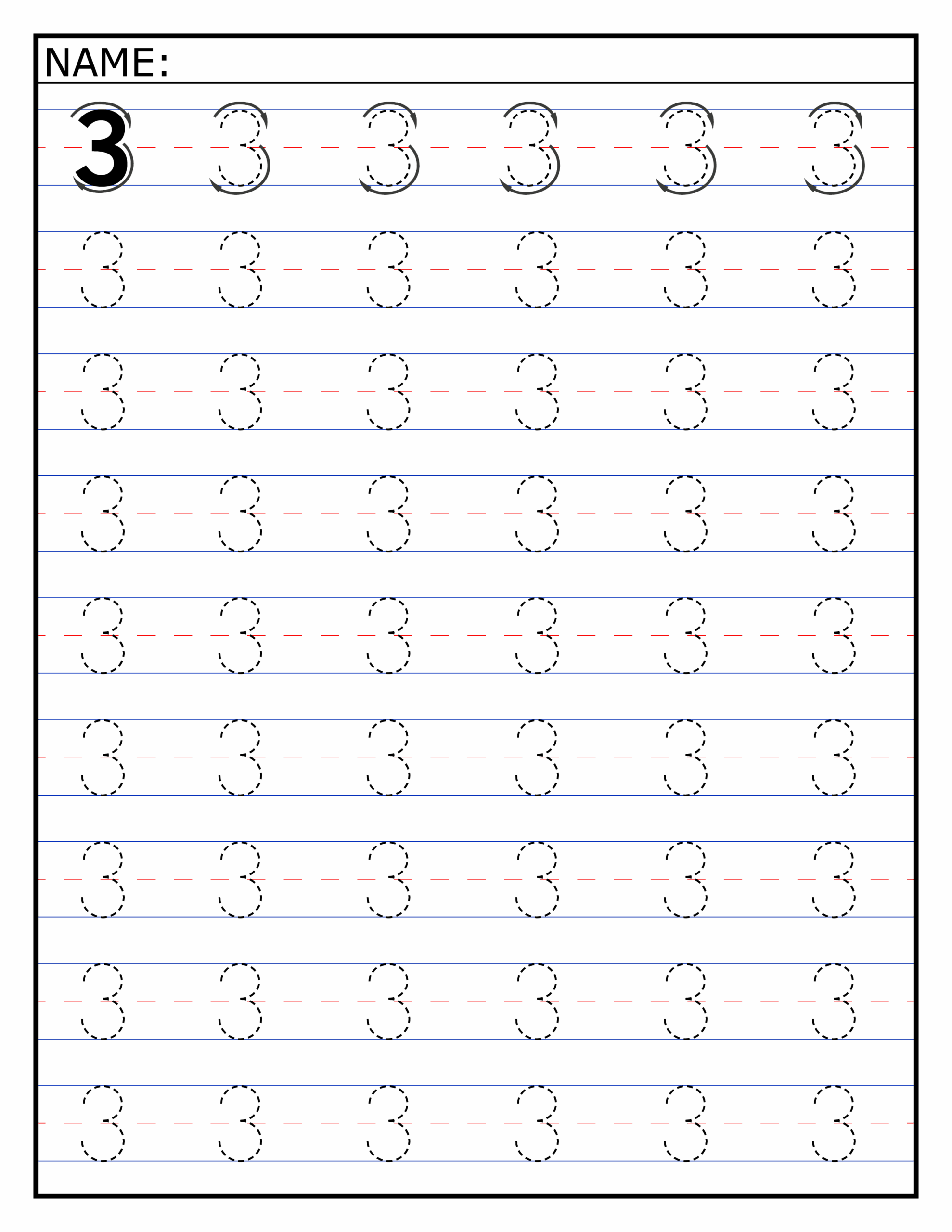 Free Number Tracing Worksheets Paper Trail Design Worksheets Library