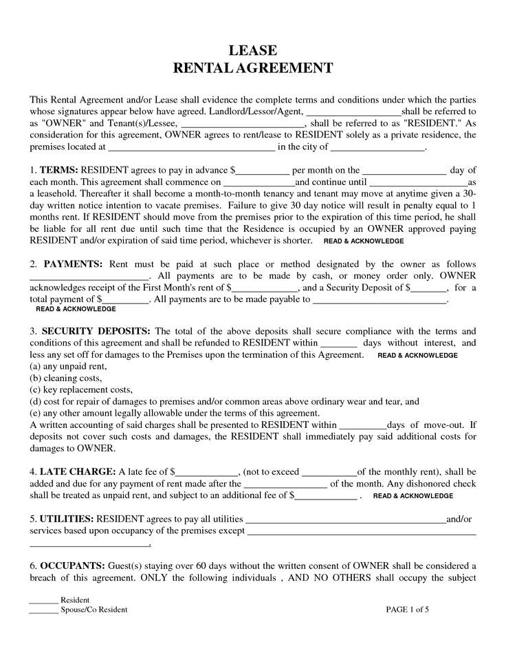 Free Printable Basic Rental Agreement Word Printable New Year Banners