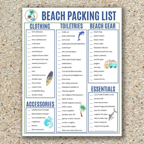 Free Printable Beach Packing List Find A Free Printable