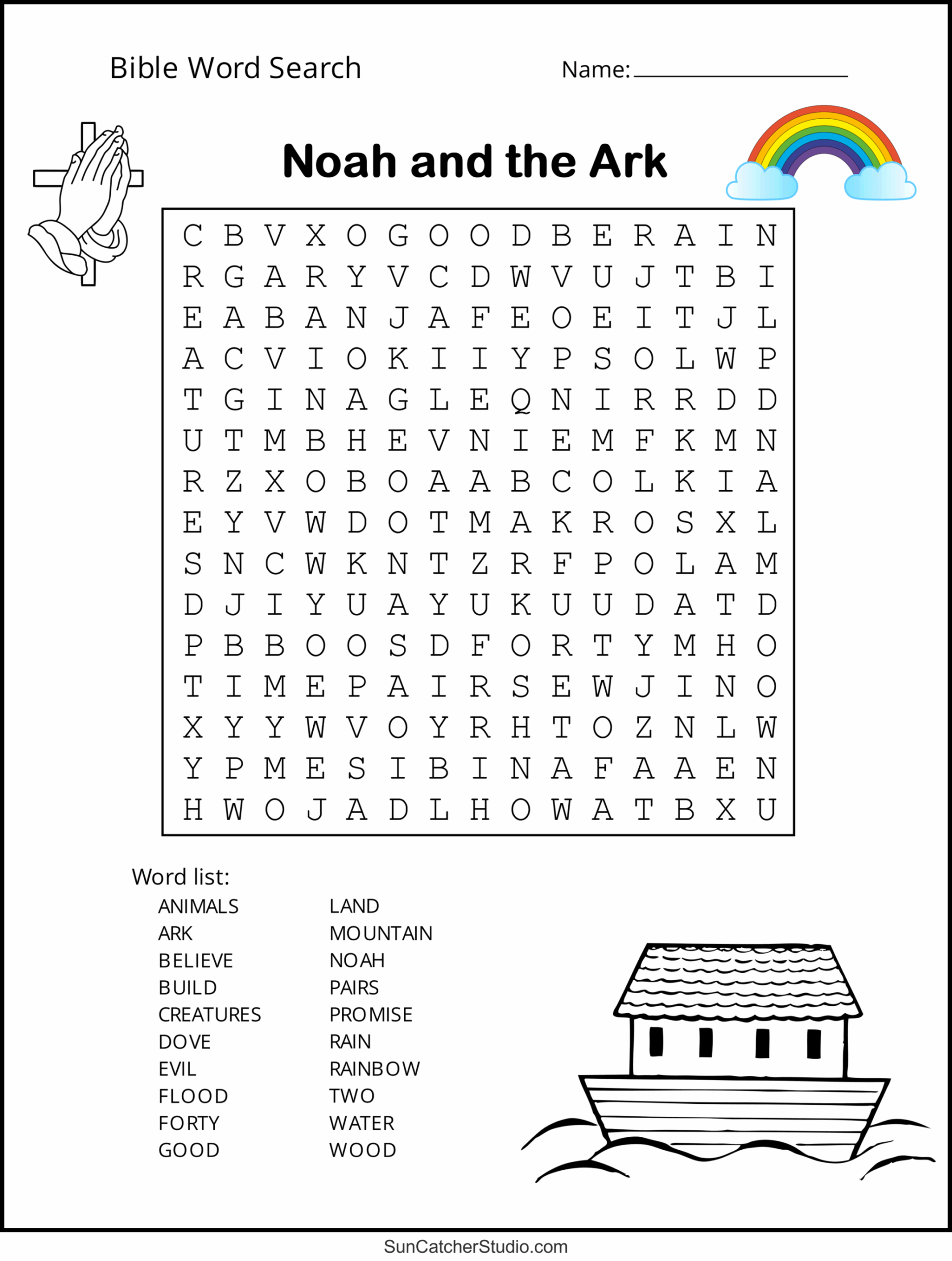 Free Printable Bible Word Search FREE Printable HQ