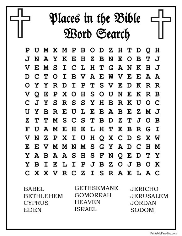 Free Printable Bible Word Search Puzzles For Adults Printable 