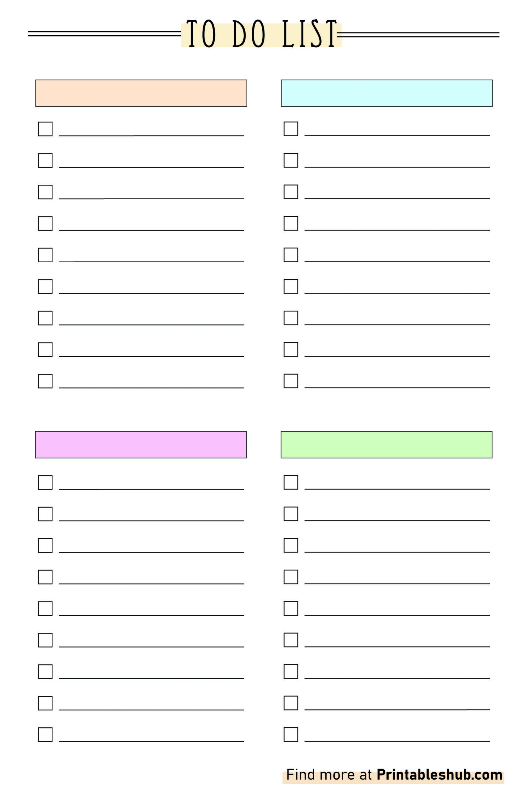 Free Printable Blank To Do List Template PDF