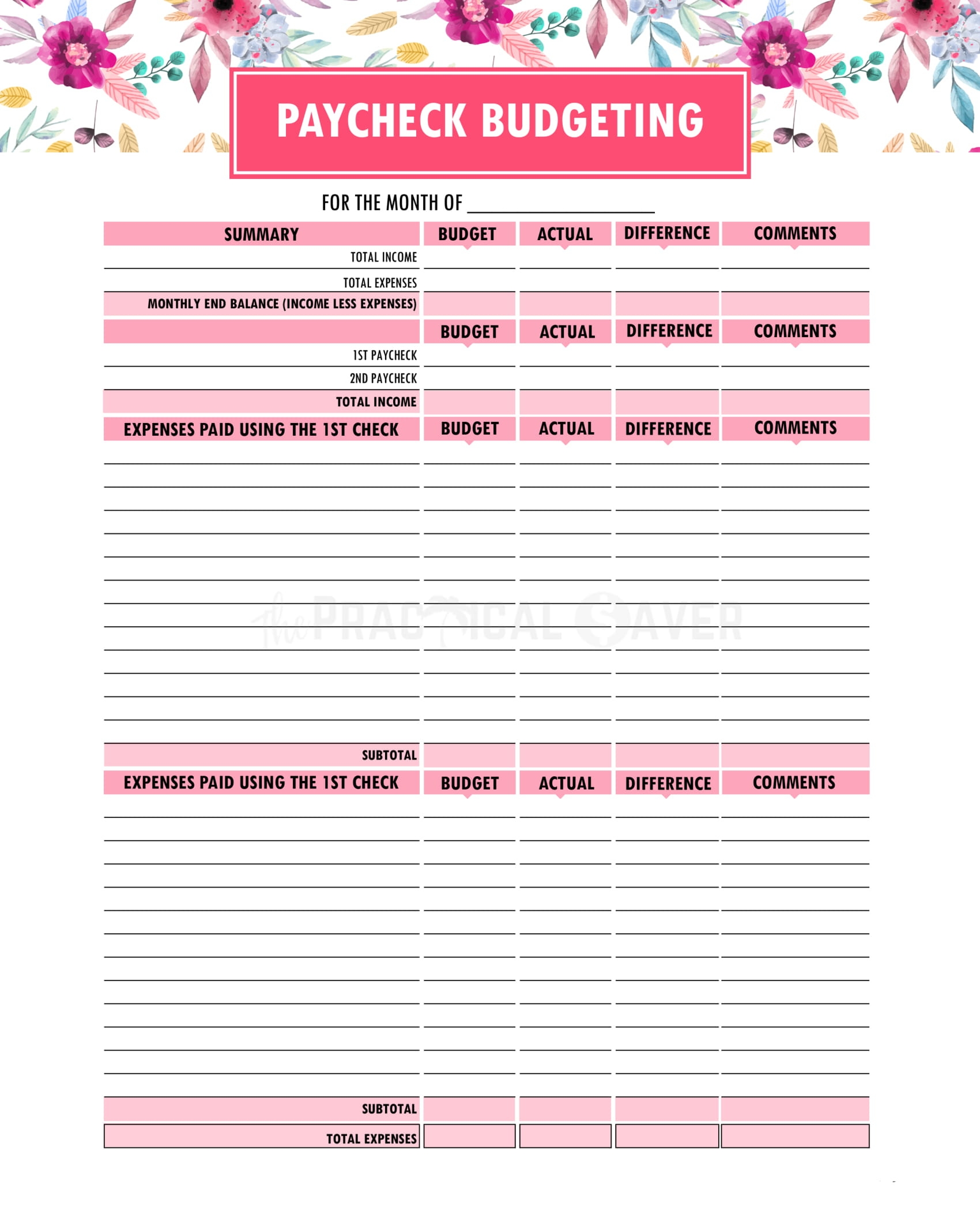 Free Printable Budget Worksheets Excel Printable Worksheets