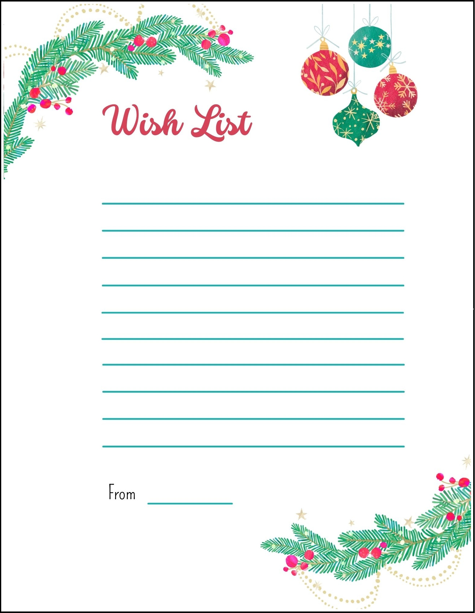 Free Printable Christmas List Download Free Printable Christmas List 