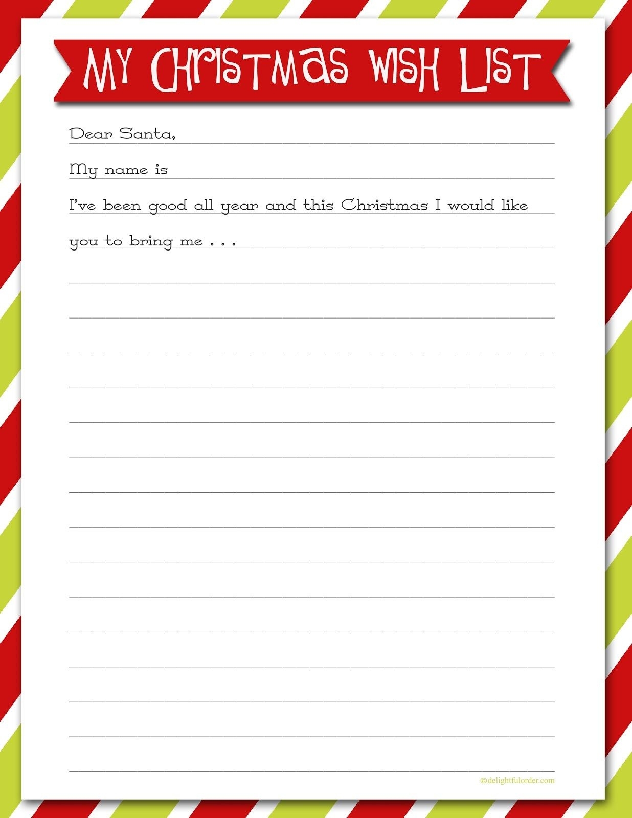 Free Printable Christmas List Maker Free Printable