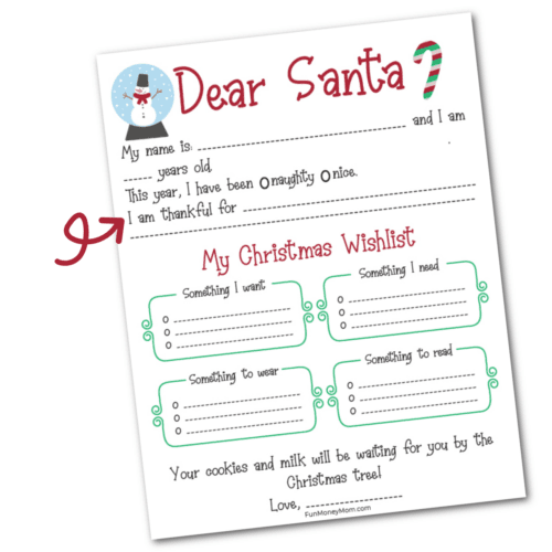 Free Printable Christmas Wish List For Santa Fun Money Mom