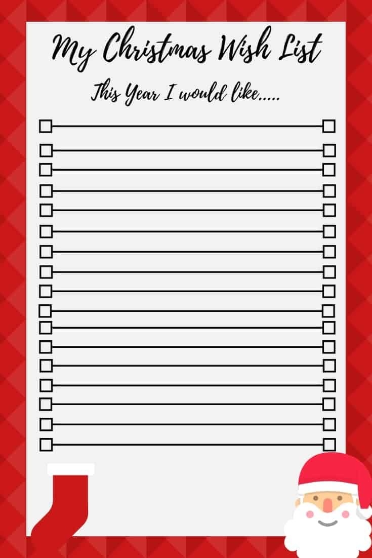 Free Printable Christmas Wish List Template For Kids