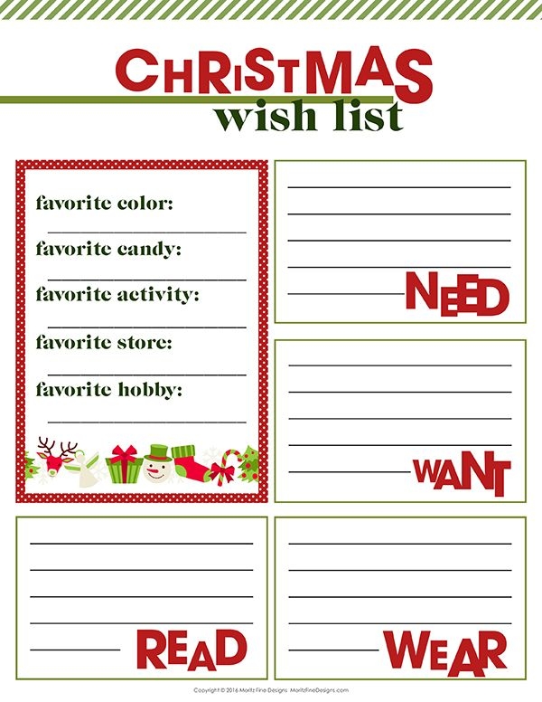 Free Printable Christmas Wish List Template Printable New Year Banners