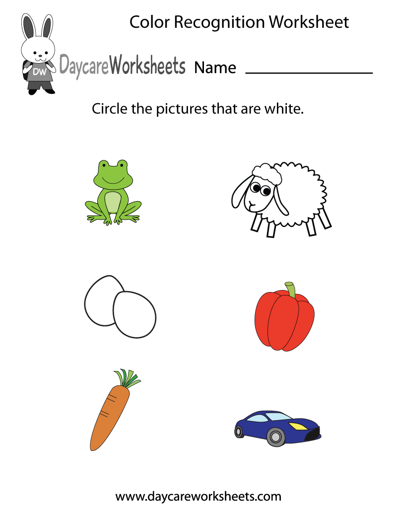 Free Printable Color Recognition Worksheet For Preschool