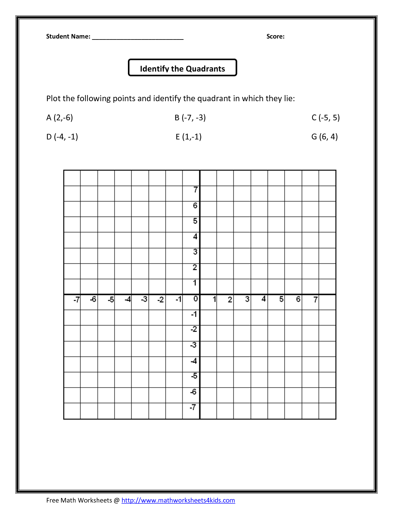 Free Printable Coordinate Graphing Worksheets Printable Worksheets