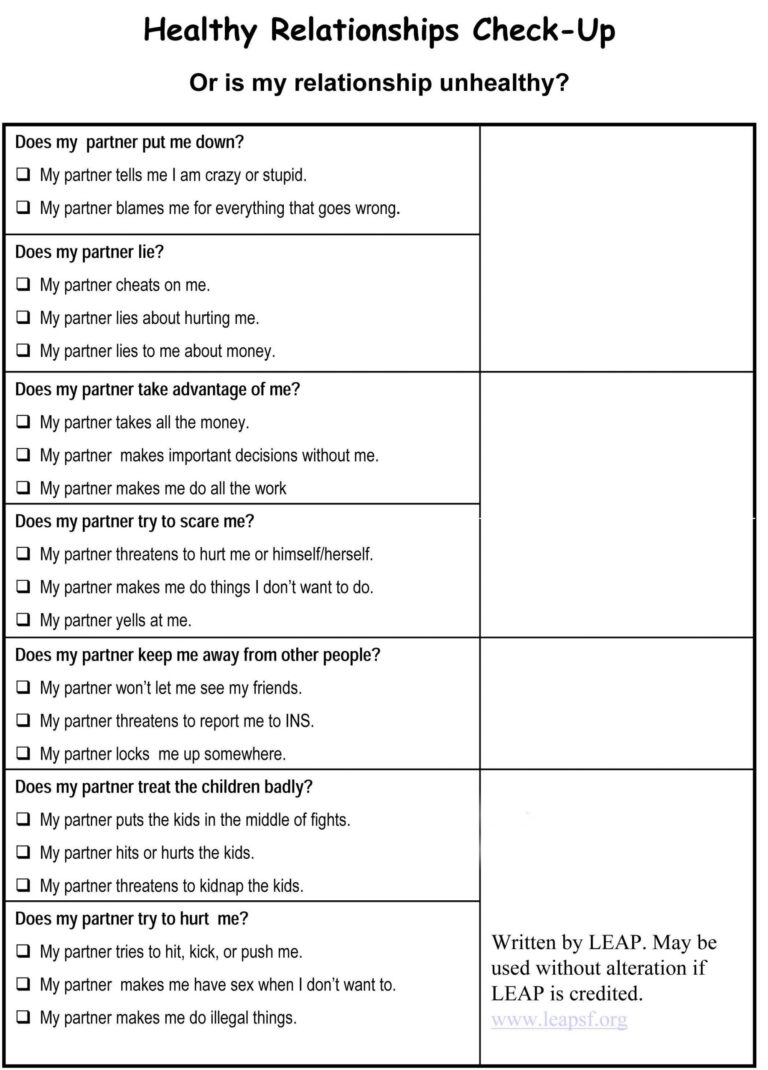 Free Printable Couples Therapy Worksheets Printable Worksheets