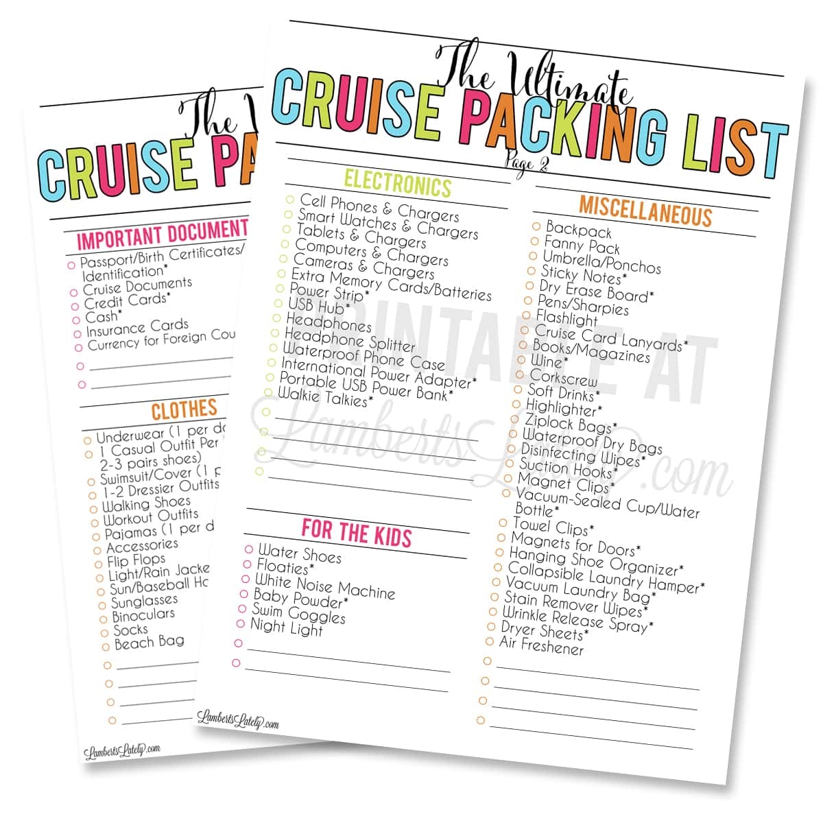 Free Printable Cruise Travel Packing List Download Free Printable 