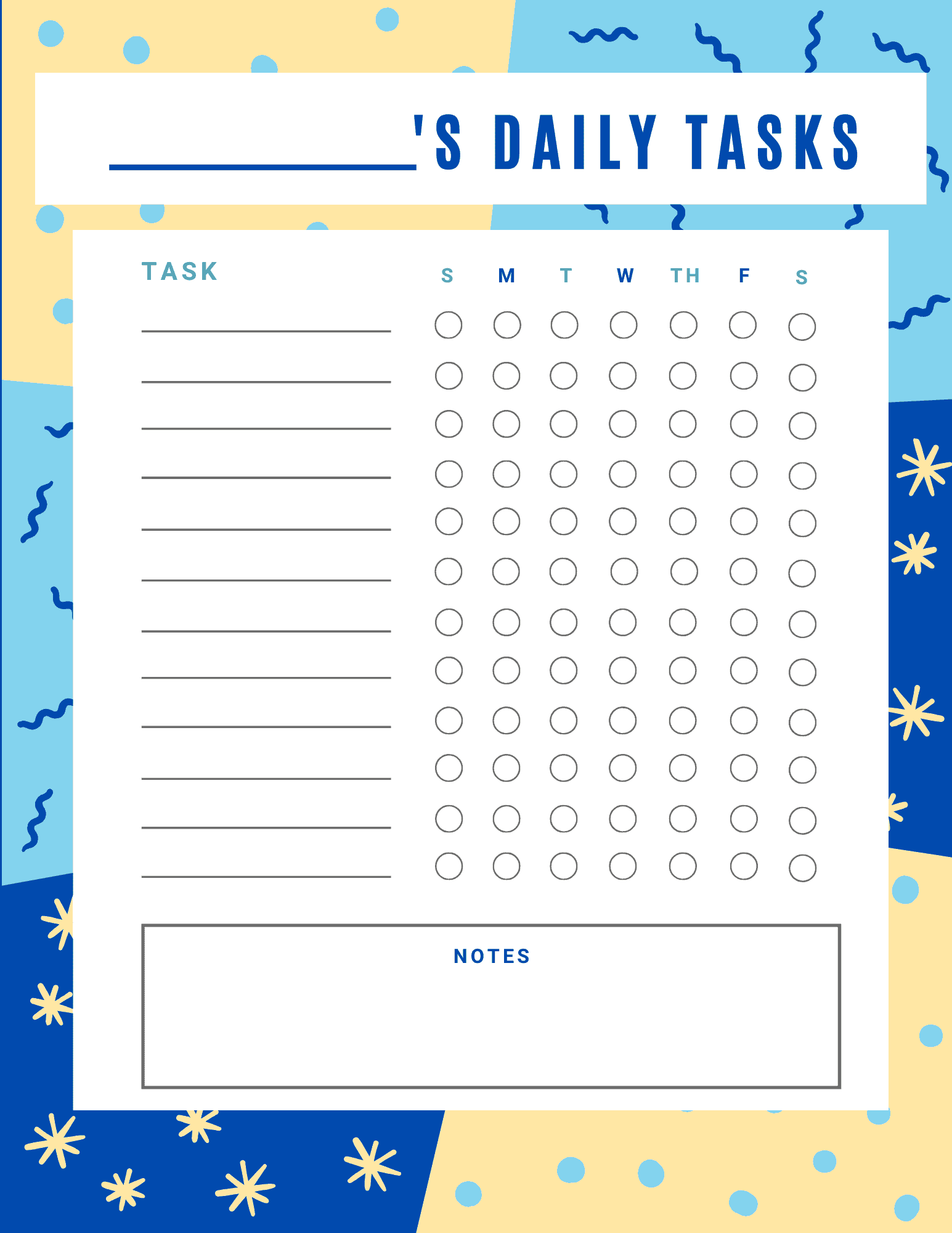 Free Printable Daily Task List Template Printable Templates Hot Sex 