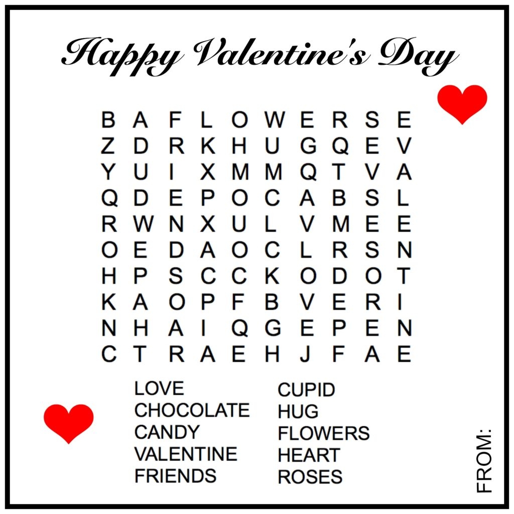 Free Printable Easy Valentine Word Search Word Search Maker