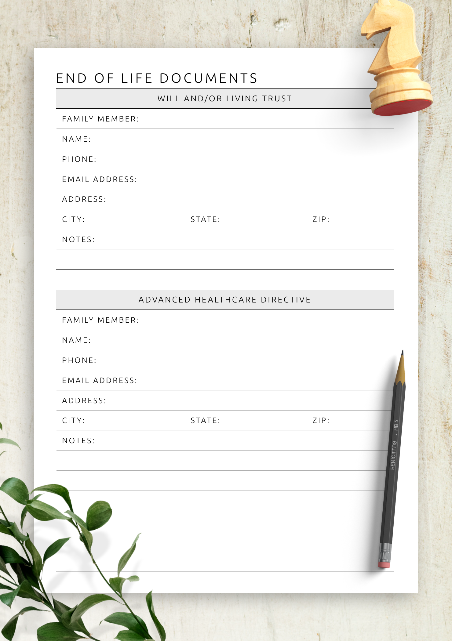 Free Printable End of life Planner Fillable Form 2025