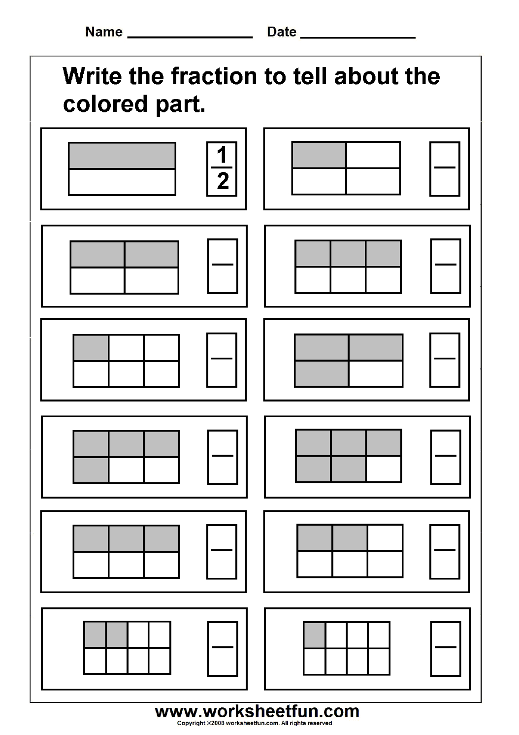 Free Printable Fraction Worksheets Free Printable