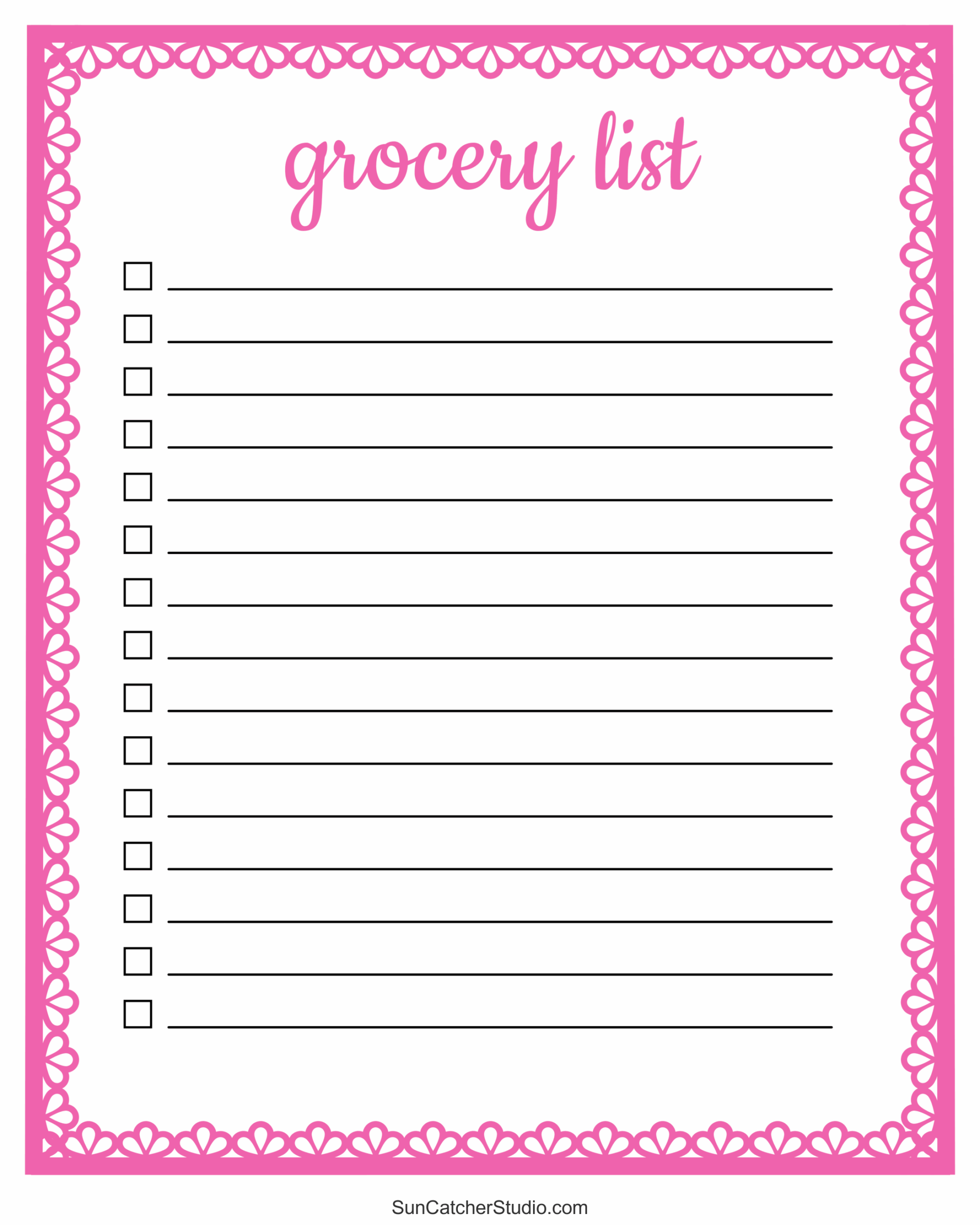 Free Printable Grocery List Templates PDF Shopping Lists DIY 