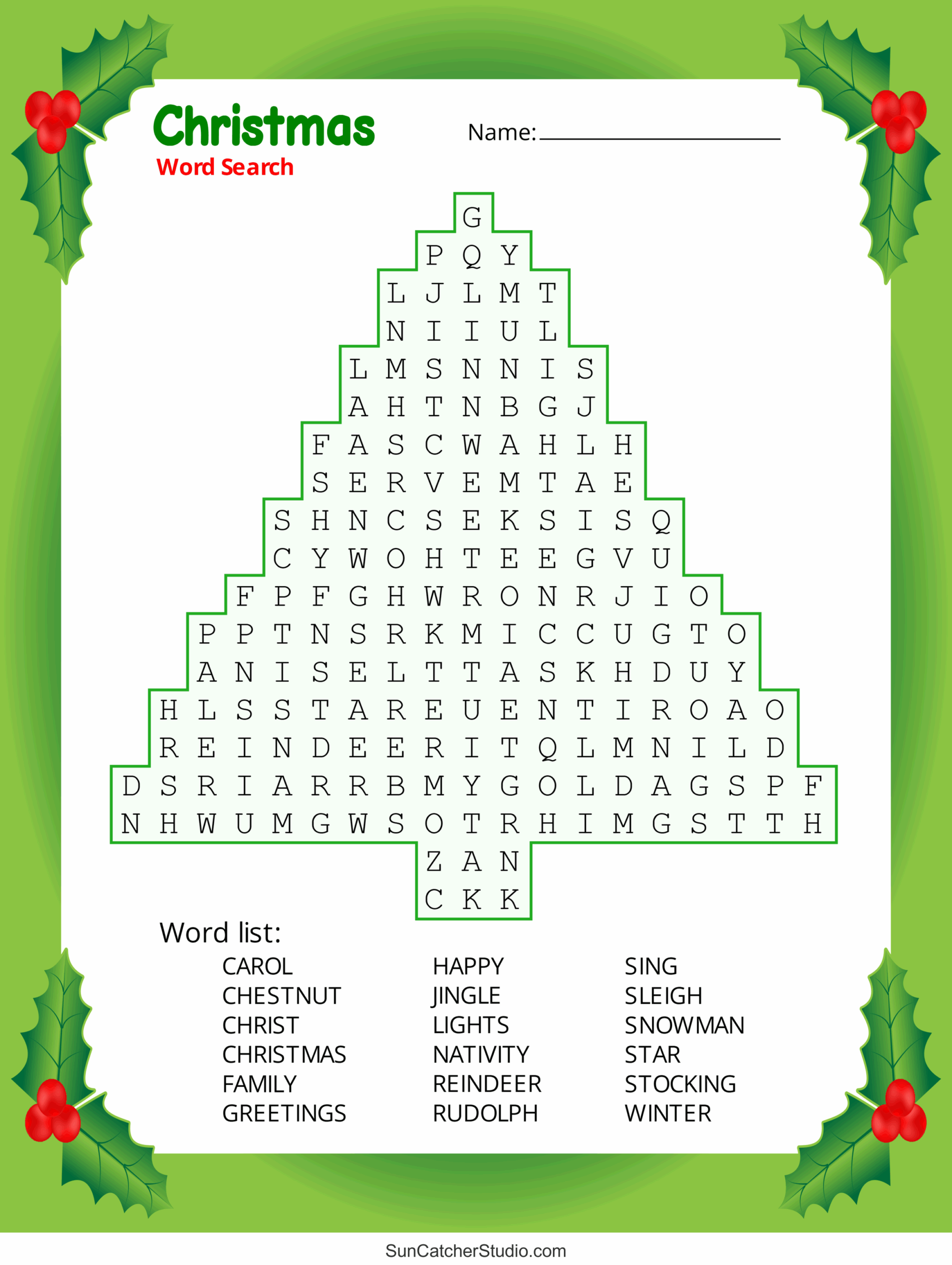 Free Printable Hard Christmas Word Searches Word Search Maker