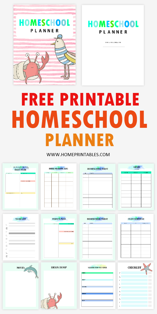 Free Printable Homeschool Planner 20 PDF Templates 