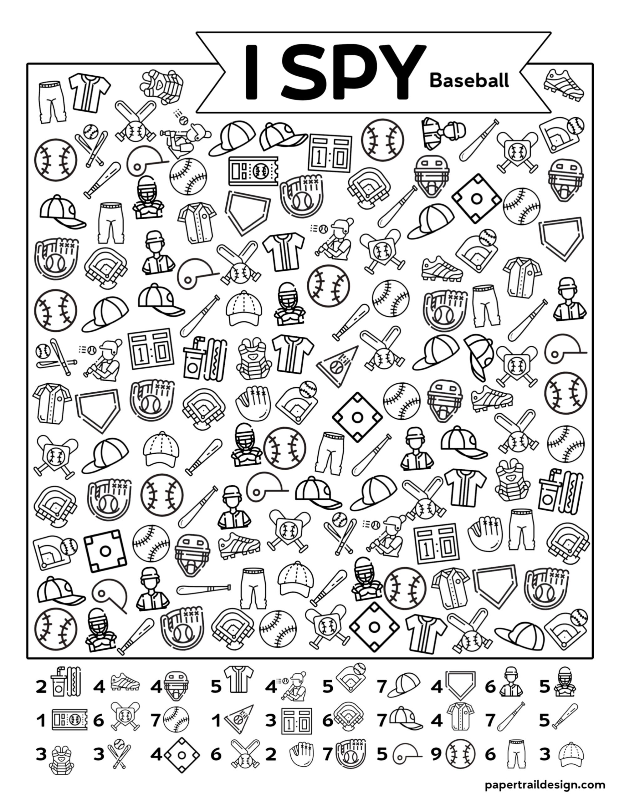 Free Printable I Spy Worksheets For Sports