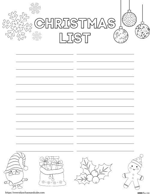 Free Printable Kids Christmas Wish List Santa Letter Must Have Mom 