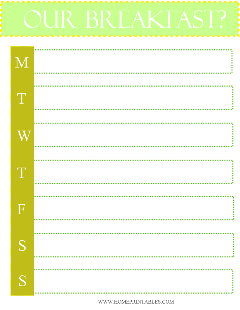 Free Printable Meal Planner Home Printables