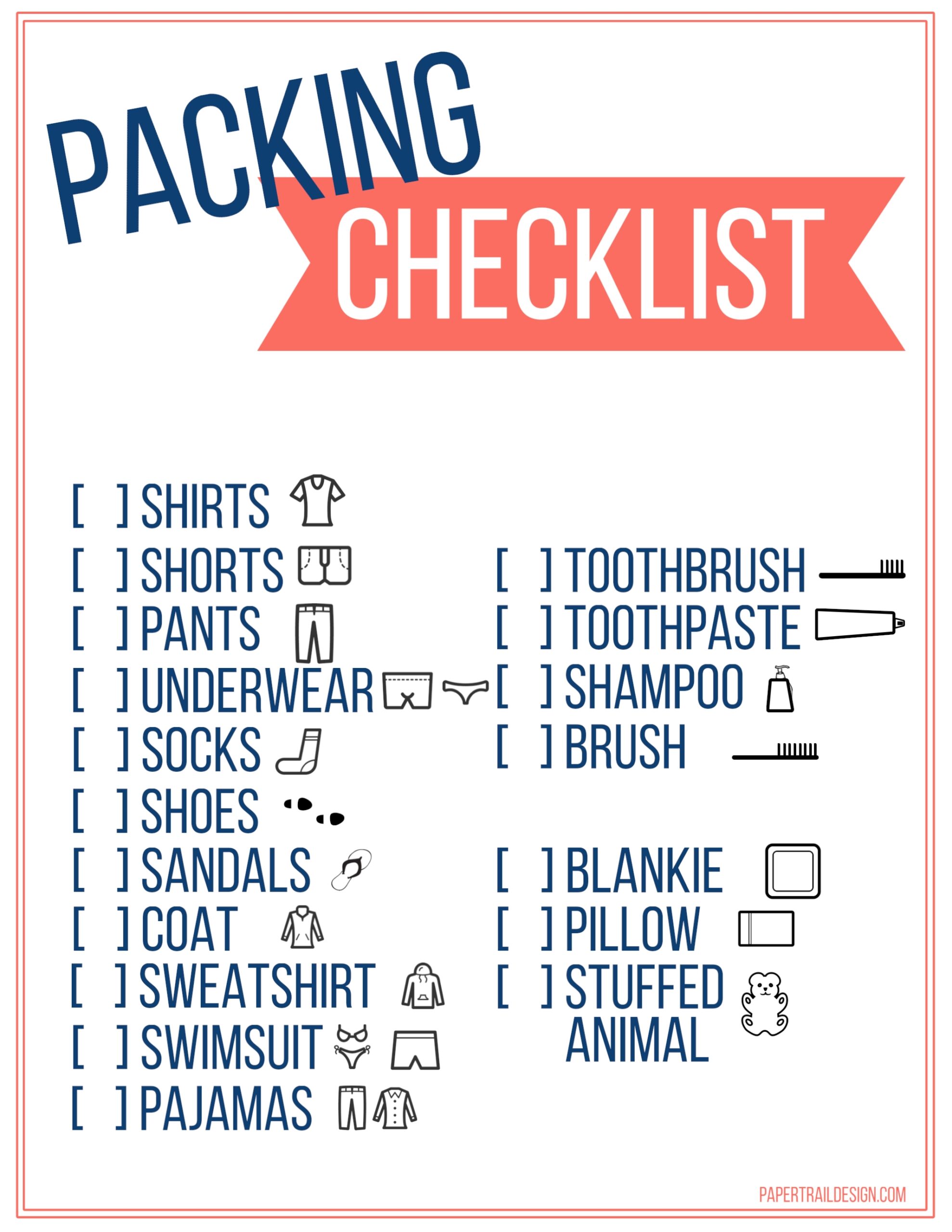 Free Printable Packing List Packing List Template Pac Vrogue co