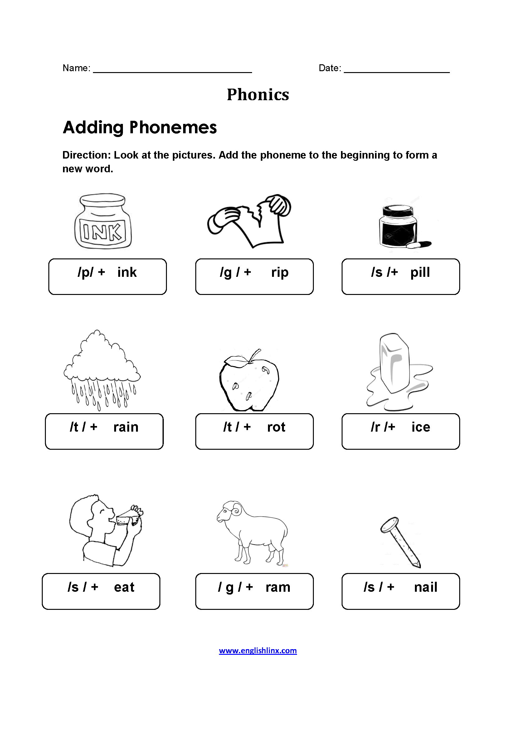 Free Printable Phonics Worksheets Printable Worksheets
