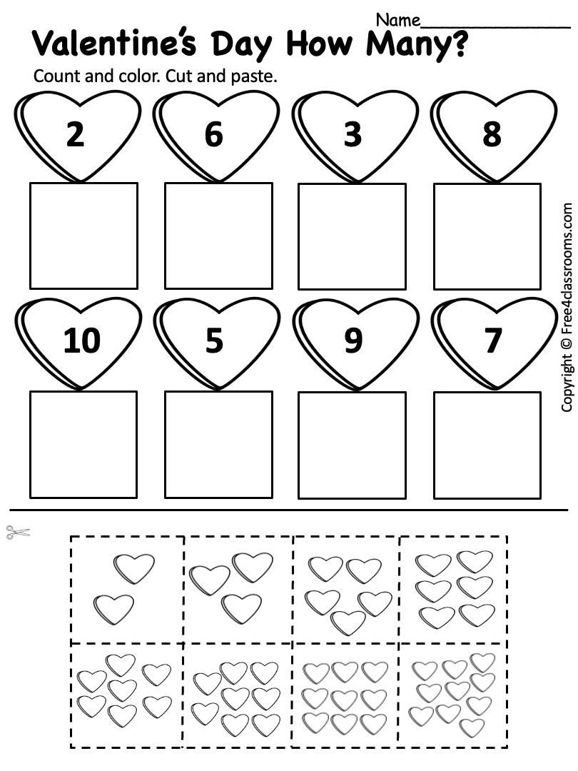 Free Printable Preschool Worksheet Valentine 39 s Day Cut And Paste 