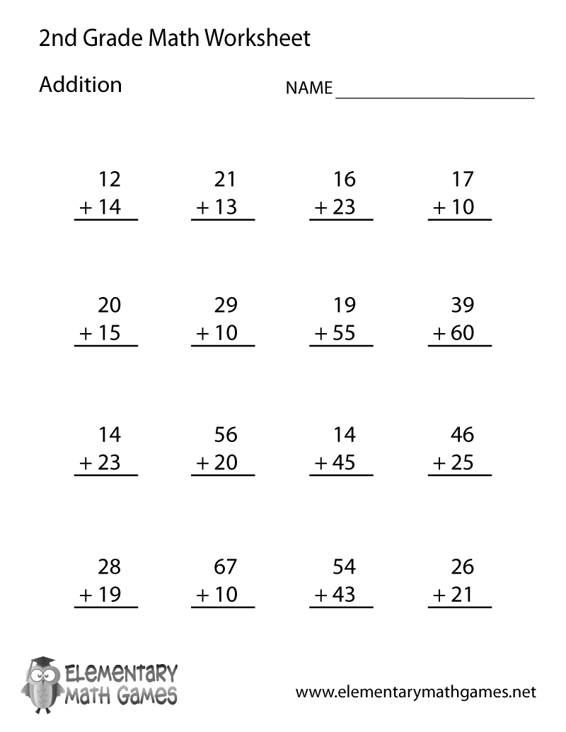 Free Printable Second Grade Math Worksheets Free Printable