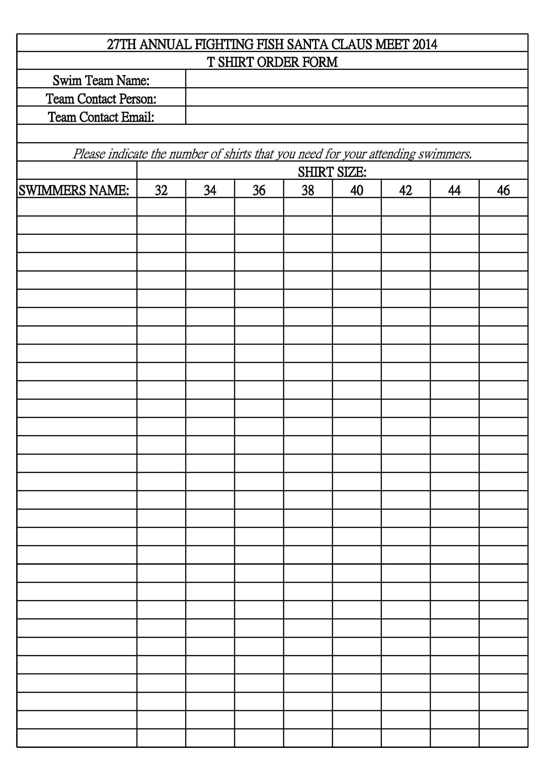 Free Printable Small Order Form Word Printable Forms Free Online
