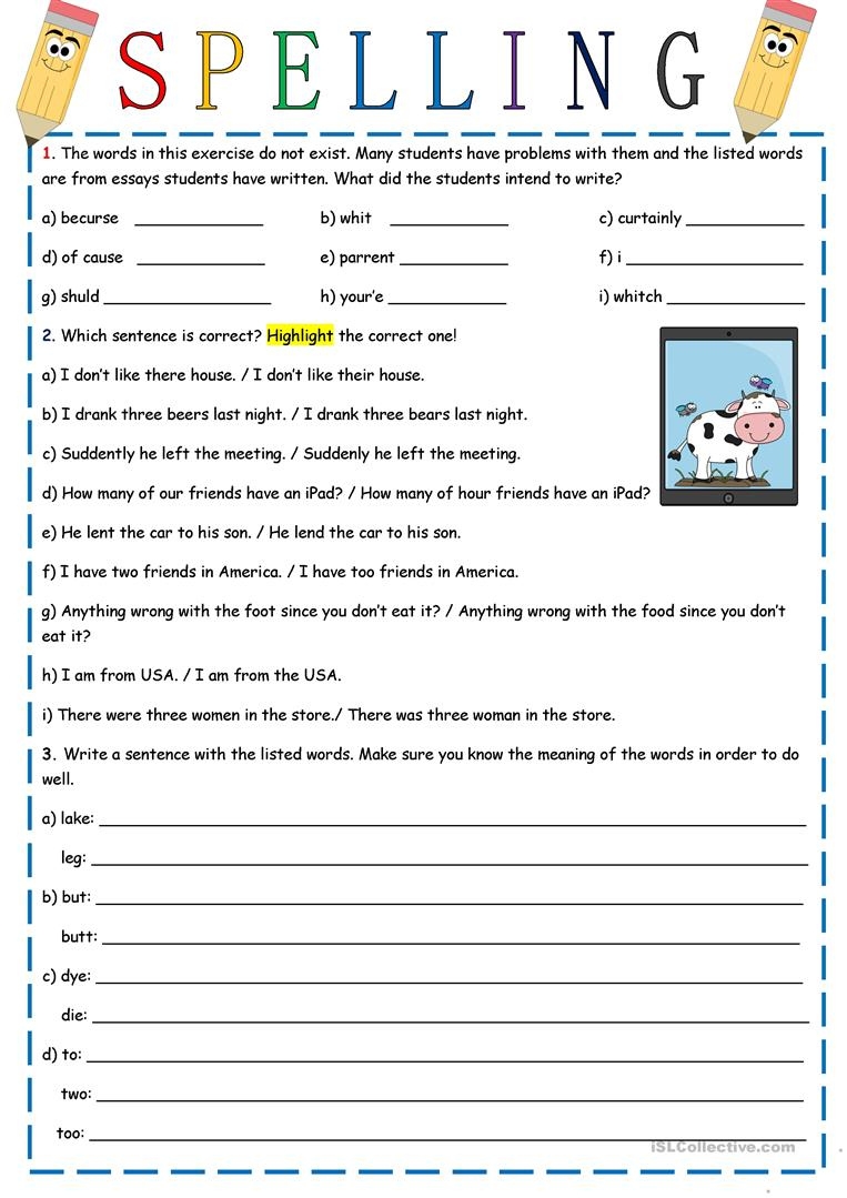 Free Printable Spelling Practice Worksheets Printable Worksheets