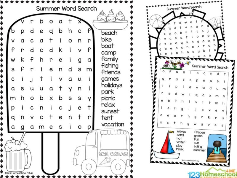 FREE Printable Summer Word Searches For Kids 42 OFF