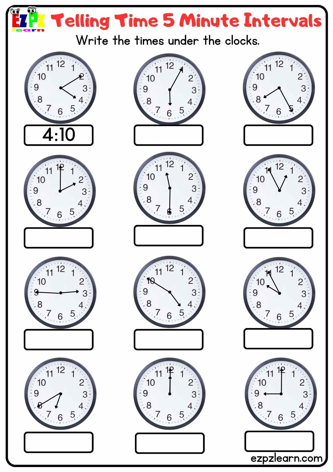 Free Printable Telling Time Worksheets Paper Trail Design 