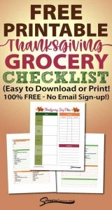 FREE Printable Thanksgiving Food List PDF 2025 Strength Essence