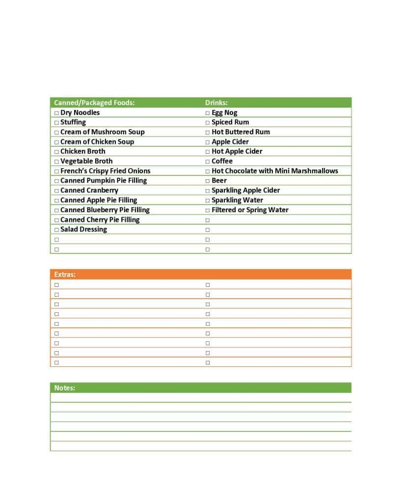 FREE Printable Thanksgiving Food List PDF 2025 Strength Essence
