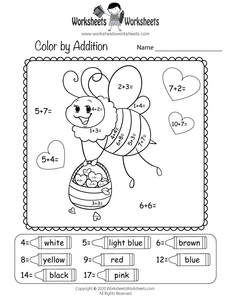 Free Printable Valentine 39 s Day Addition Worksheet