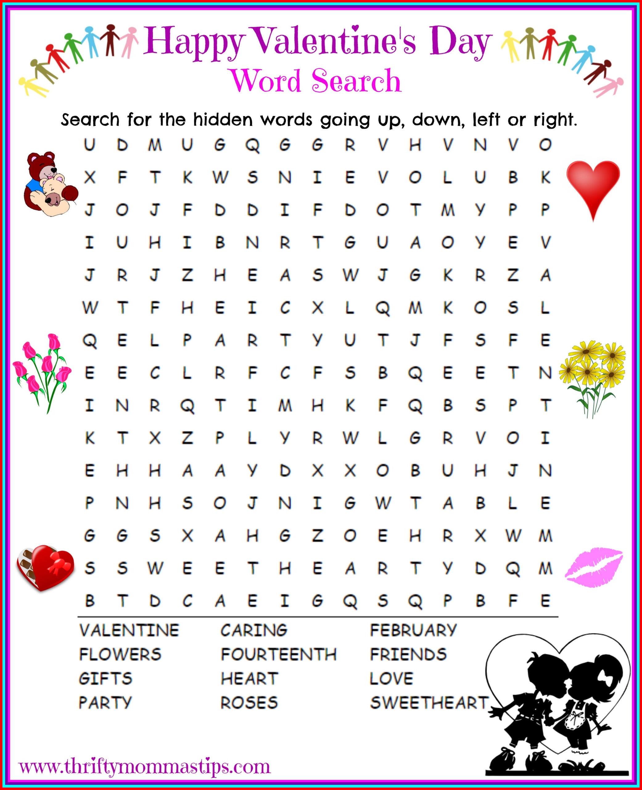 Free Printable Valentines Word Search Printable Word Search