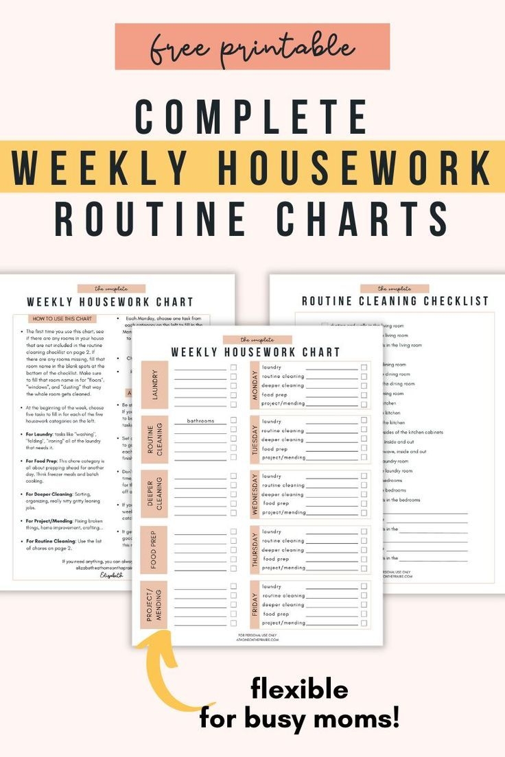 Free Printable Weekly Chore Chart Keep Up On The Cleaning In 5 Easy