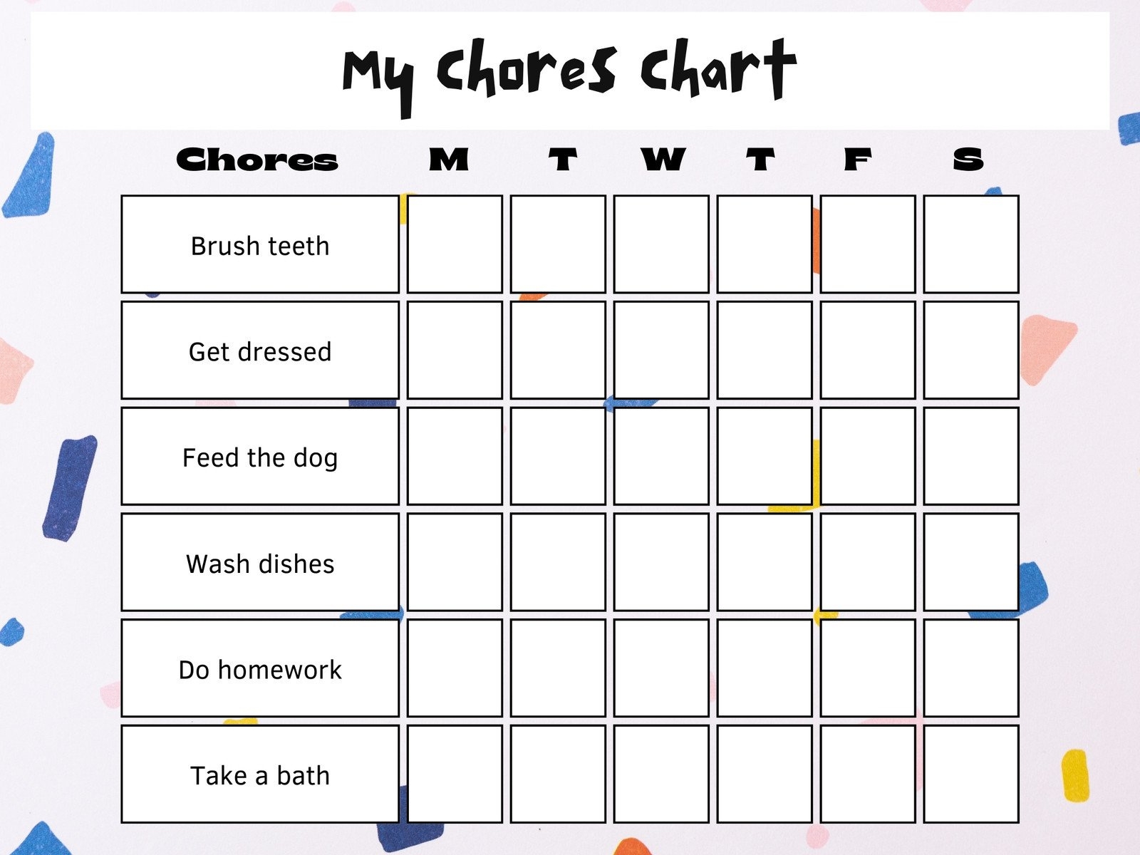 Free Printable Weekly Chore List FREE Printables